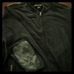 Michael Kors zip up hoodie w/ leather detailing.